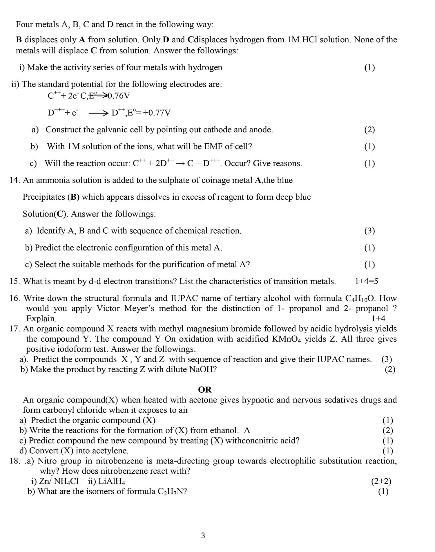 Class 12 Chemistry Model Question 2082 (With Solution) Image 3