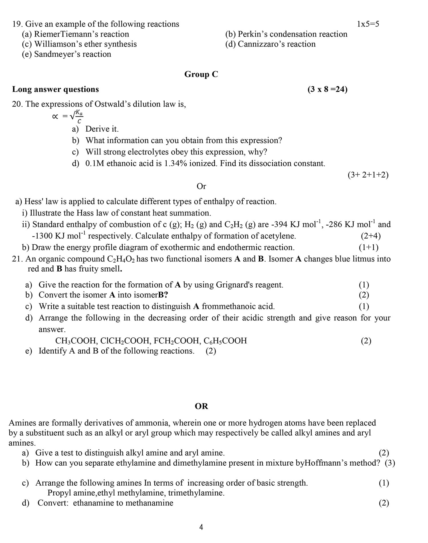 Class 12 Chemistry Model Question 2082 (With Solution) Image 4