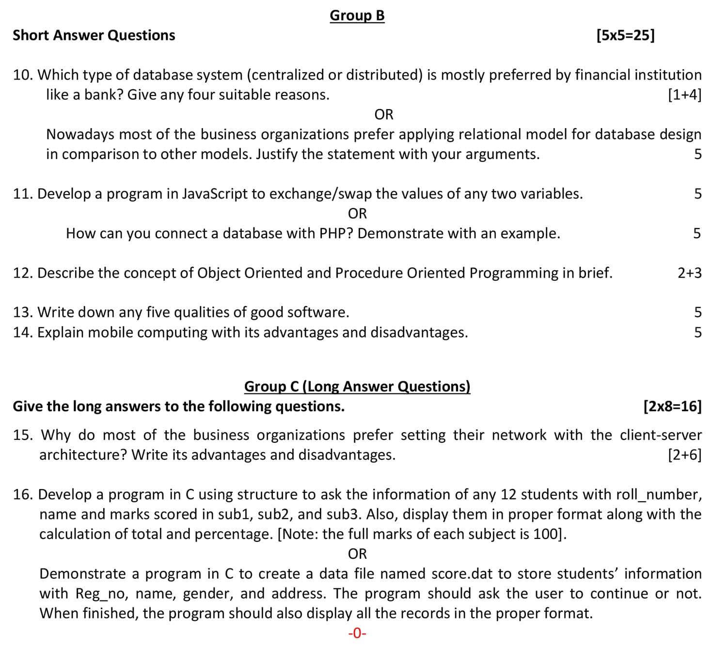 Class 12 Computer Model Question 2082 (With Solution) Image 2