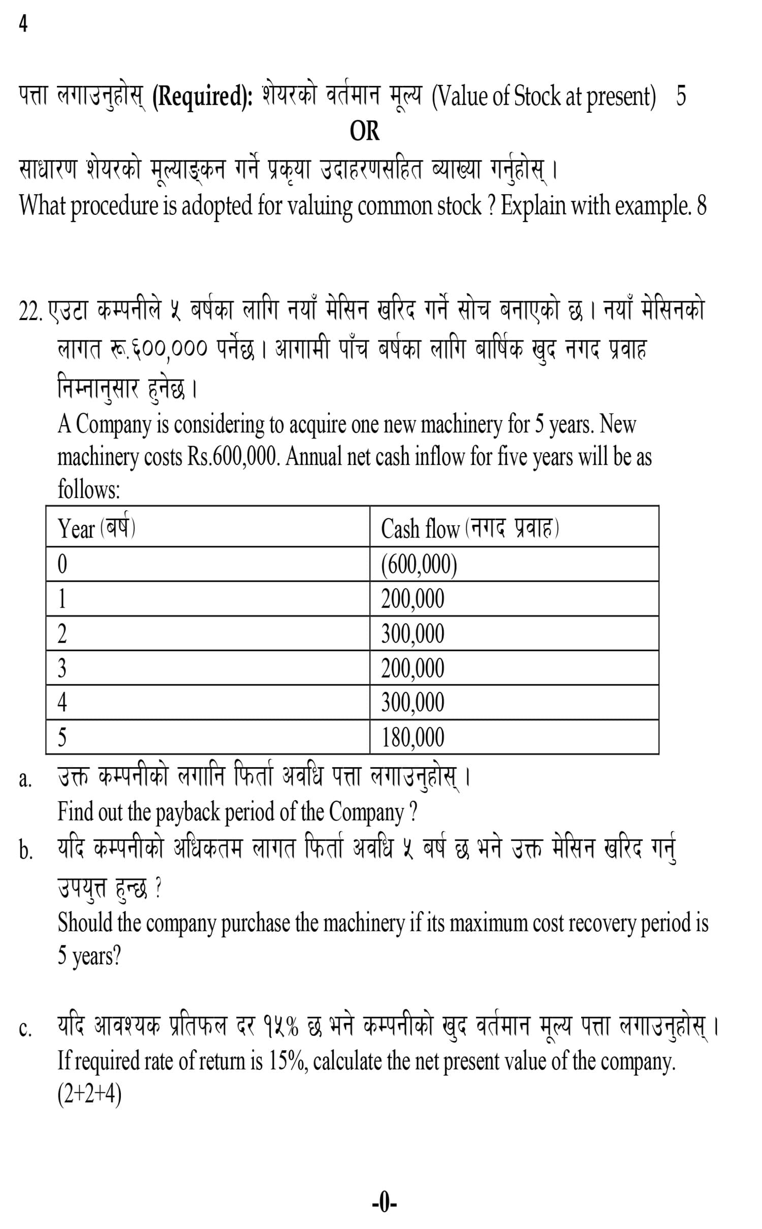Class 12 Finance Model Question 2082 (With Solution) Image 4