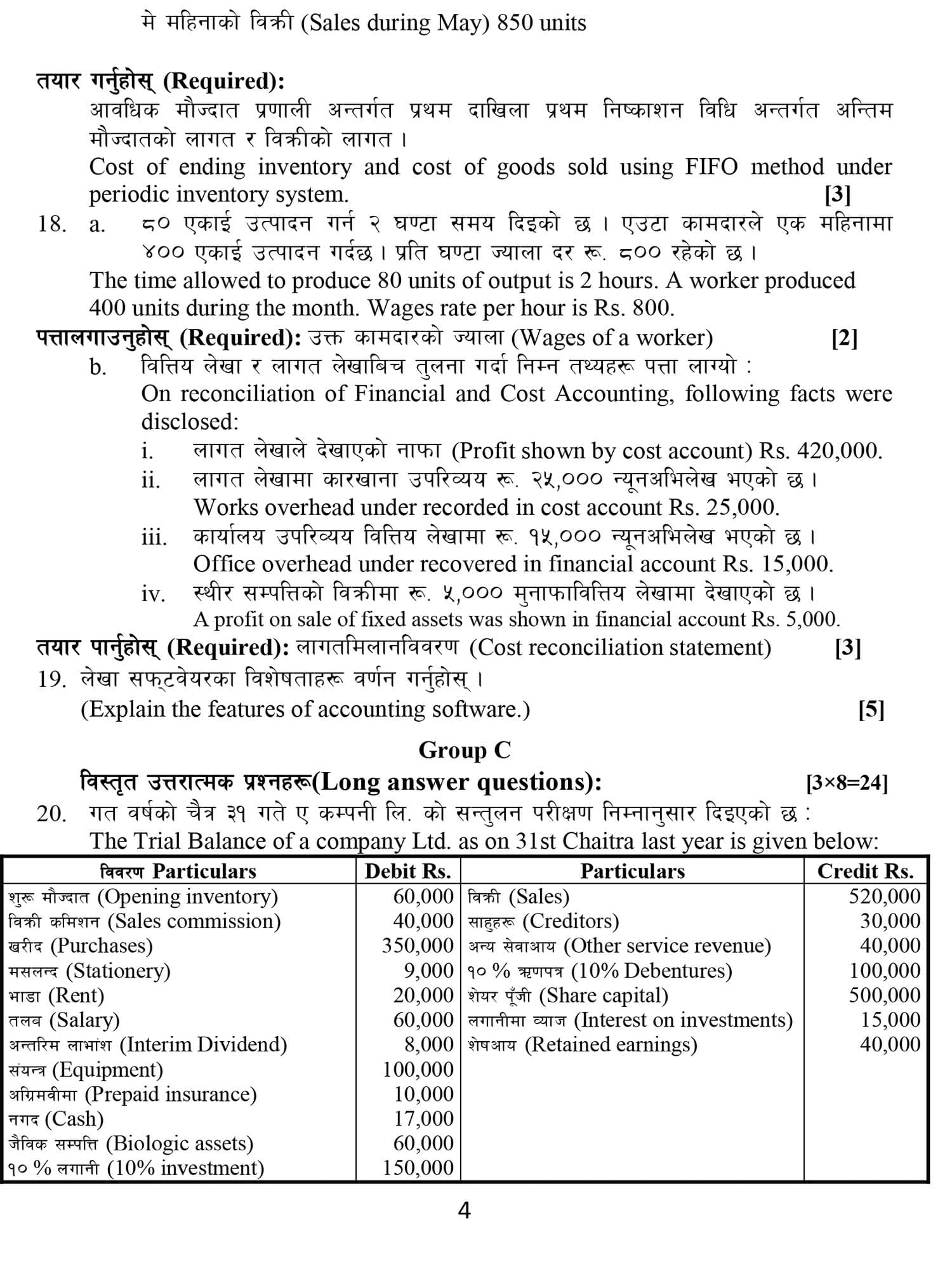Class 12 Account Model Question 2082 (With Solution) Image 4