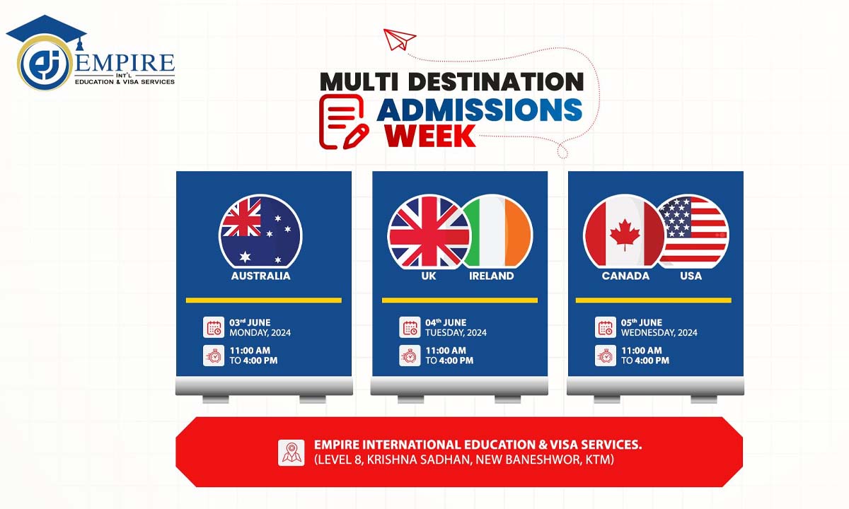 Join Empire Multi-Destination Admissions Week from 3rd to 5th June